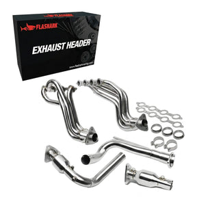Exhaust Header for 1999-2006 Chevy Silverado/Avalanche/Suburban/Tahoe GMC Sierra/Yukon GMT800 4.8L 5.3L 6.0L V8 Engine (with EGR Valve) Flashark
