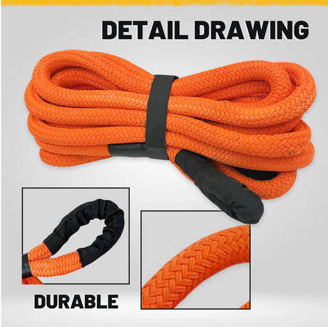 Trucktok 1" x 30ft Kinetic Recovery Rope 35,000 lbs for Off-Road Truck TruckTok