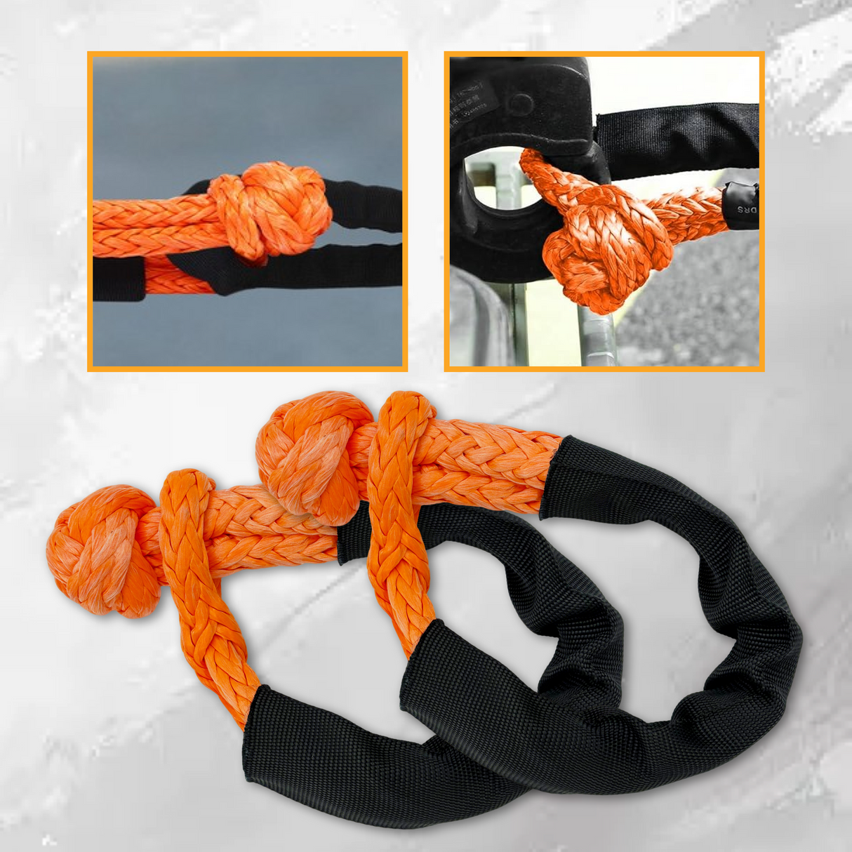Trucktok 2Pcs 1/2" x 22" Soft Shackle 33,000 lbs with Protective Sleeves TruckTok