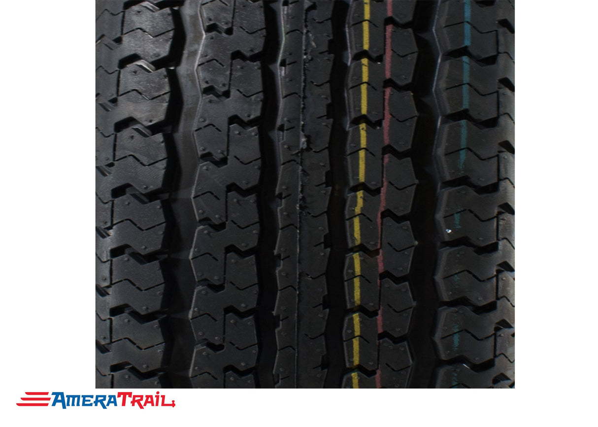 225 / 75 R 15 Load Range D on 6 Lug Galvanized Rim