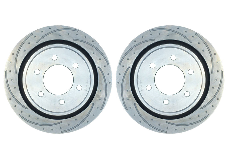 New Performance Rotors- Pair,  Dimple-Drilled, Slotted, Zinc Plated.  23128AB3L/3R