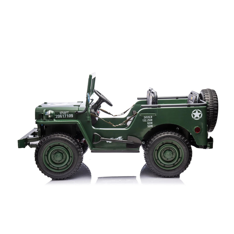 24V Magic Cars Military Willy Jeep 3 Seater Electric Ride on