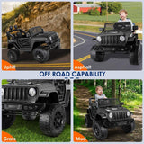 24V/12V Kids Electric Jeep with Remote Control, 3 Speeds, and LED Lights