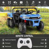 2 Seater 24V Electric Ride-On Car with Dump Bed and 4WD Tractor Trailer
