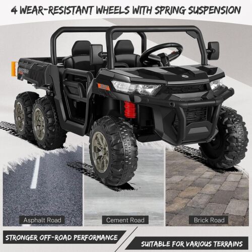 24V 4WD Kids Electric Car with Remote Control and Dump Bed - 2 Seater Ride-On Vehicle