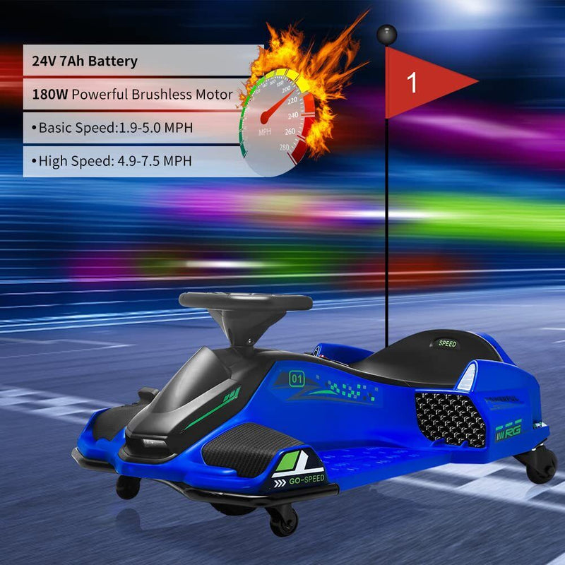 24V Kids Electric Racing Car with Drift Mode - Battery Powered Ride-On Vehicle