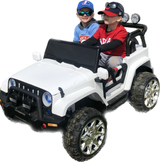 2 Seater 24 Volt 4x4 Electric Ride On Jeep Style Rubber Tires Fully Loaded Truck ATV UTV For Kids W/Magic Cars® Wireless Parental Control MagicCars