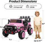 Electric 24V Kids Ride on Truck Car Jeep with MP3 Player, LED Lights, and Remote Control - 2 Seats MagicCars