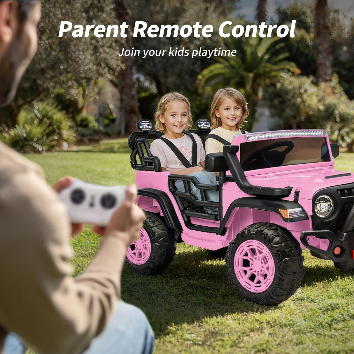 Electric 24V Kids Ride on Truck Car Jeep with MP3 Player, LED Lights, and Remote Control - 2 Seats MagicCars