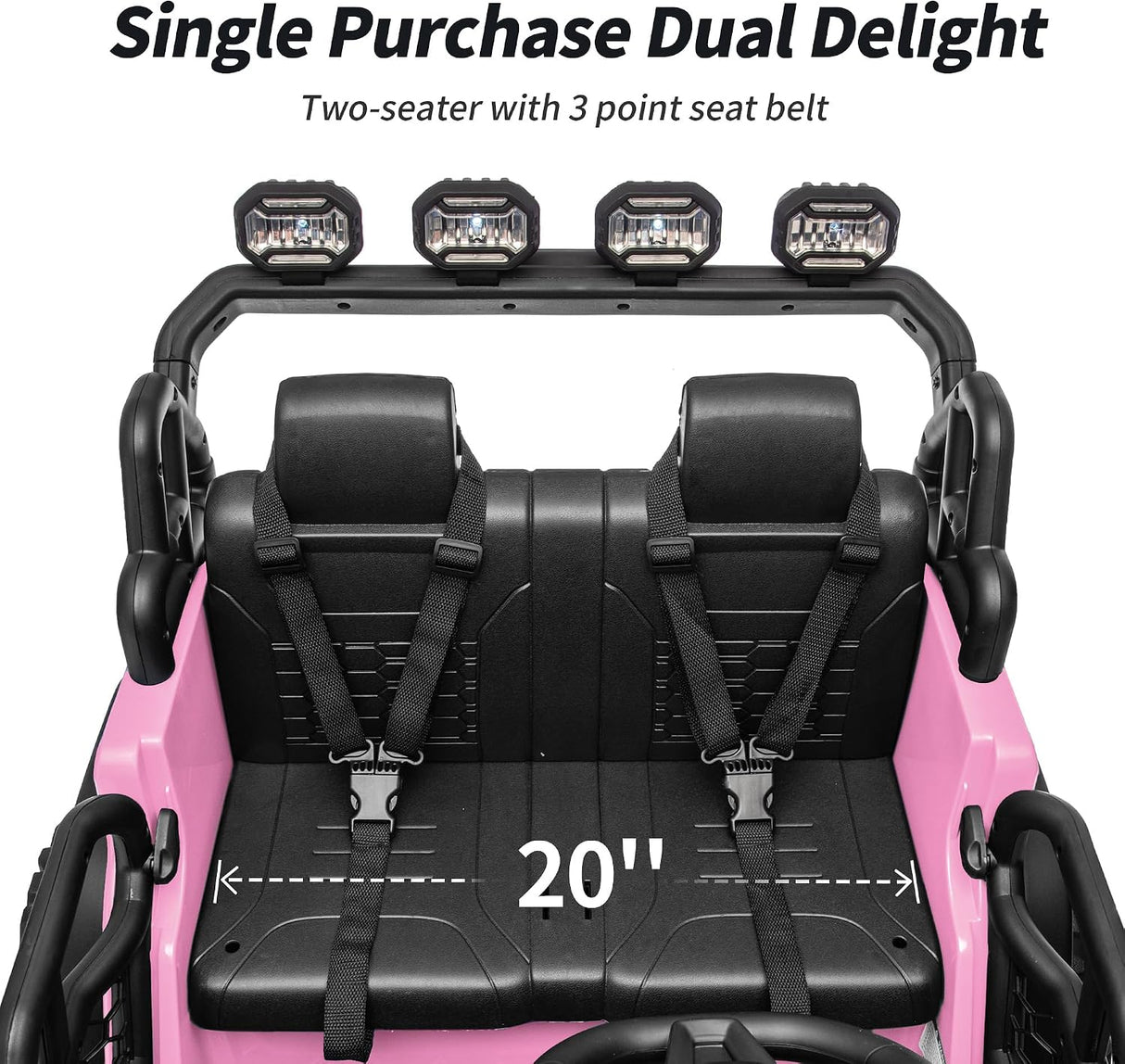 Electric 24V Kids Ride on Truck Car Jeep with MP3 Player, LED Lights, and Remote Control - 2 Seats MagicCars