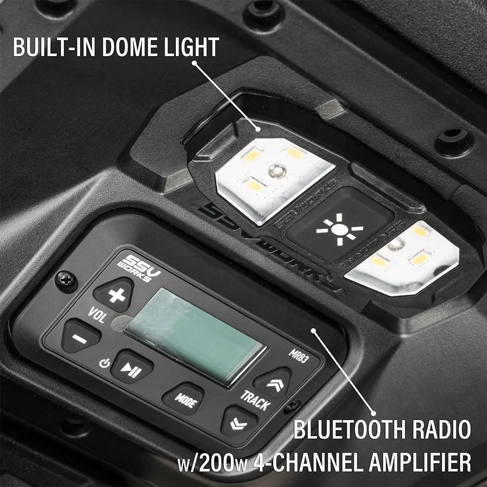 2024-2026 Polaris® RZR XP 1000 2-Speaker Overhead Soundbar w/MRB3S Bluetooth Radio and Built-in Dome Light