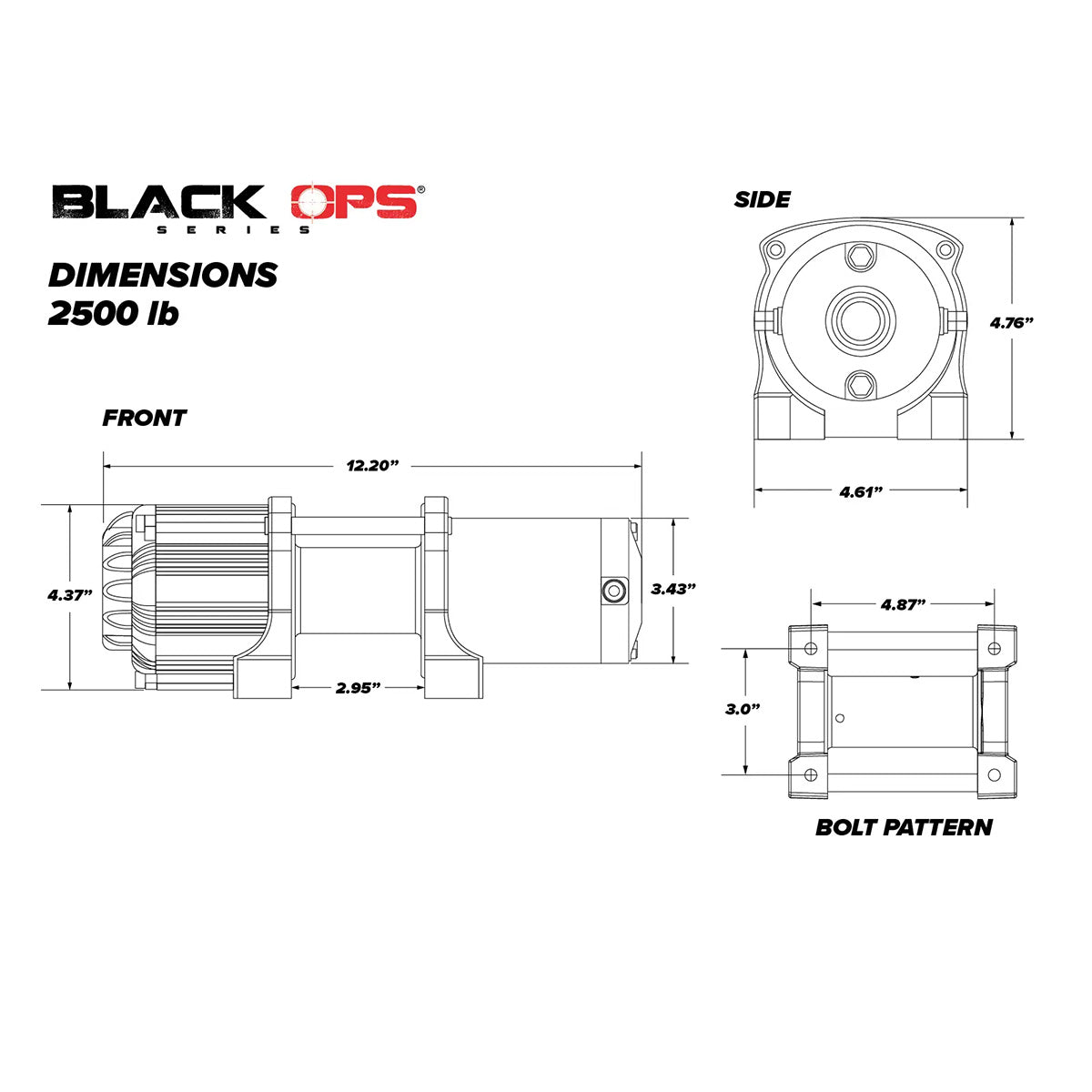 Black Ops 2500 LB. ATV/UTV Winch Superatv