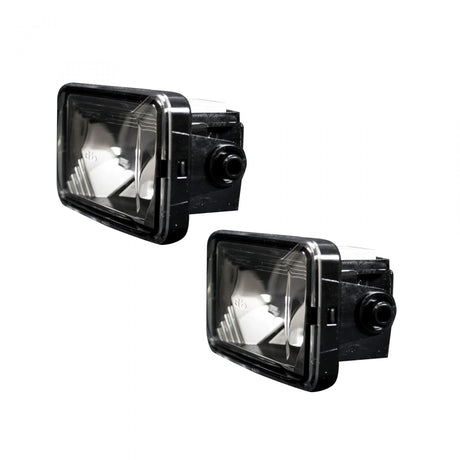 Ford F-150 15-20 (Excluding Raptor) Ultra Bright 2-Function White LED Fog Lights w/ Amber Turn Signals (Replaces Factory Fog Lights) - Smoked Black