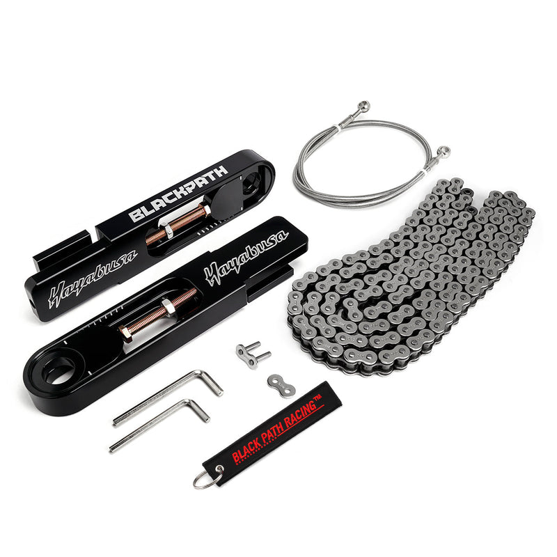 2008-2019 Suzuki Hayabusa GSX1300R 5-9" Swingarm Extensions with Brake Hose and Chain