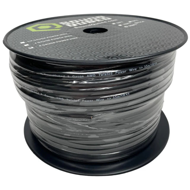 SOUNDQUBED 8ga Power and Ground Wire (250ft Spool)