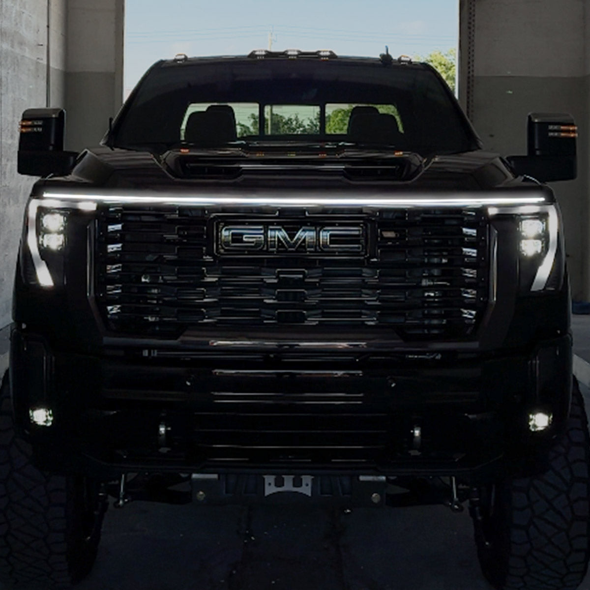 High Power DRL Hood LED Light with Start-up Sequence in White or Amber - Multiple Sizes