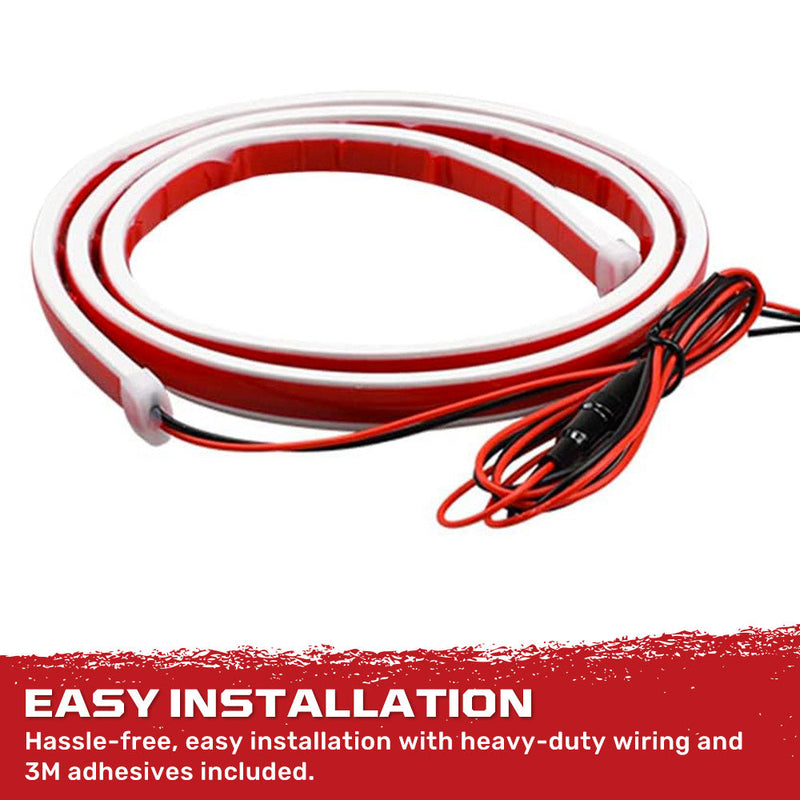 High Power DRL Hood LED Light with Start-up Sequence in White or Amber - Multiple Sizes