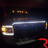 High Power DRL Hood LED Light with Start-up Sequence in White or Amber - Multiple Sizes
