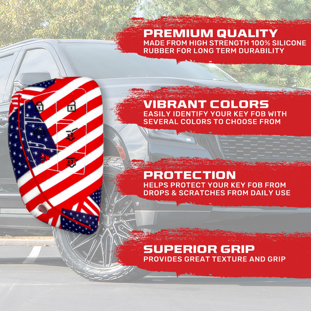 GMC 21-26 Yukon, XL, Denali & 22-26 Hummer EV & Chevy 21-26 Tahoe/Suburban 100% Silicone Rubber Key Fob Cover Premium Quality - Multiple Colors