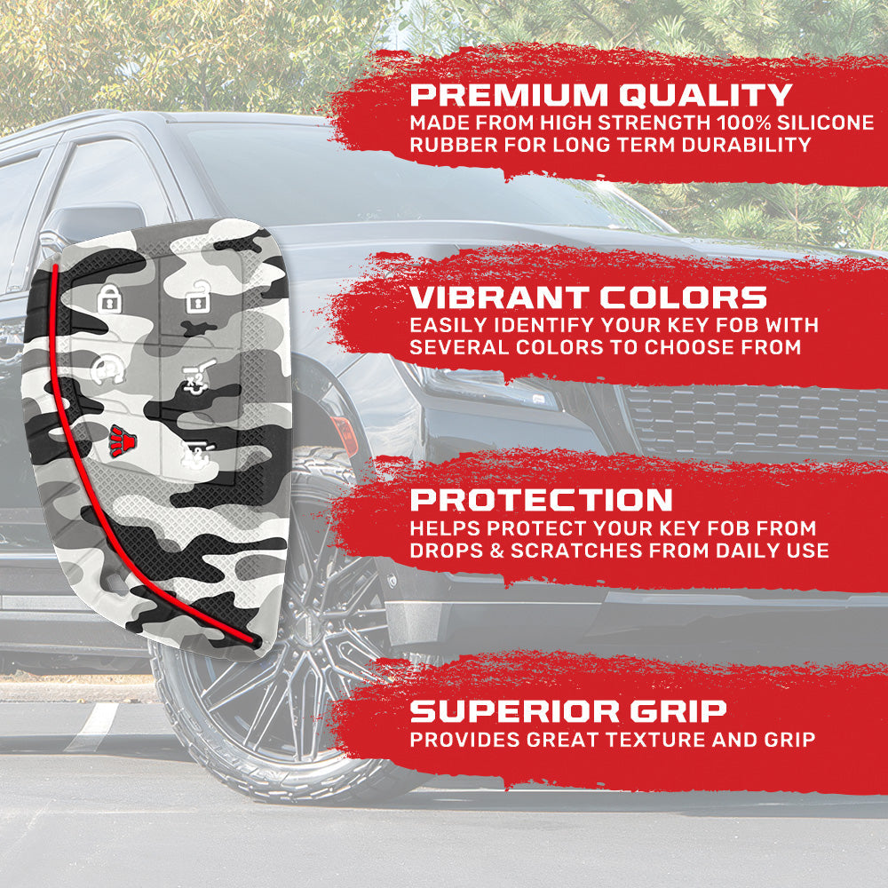 GMC 21-26 Yukon, XL, Denali & 22-26 Hummer EV & Chevy 21-26 Tahoe/Suburban 100% Silicone Rubber Key Fob Cover Premium Quality - Multiple Colors