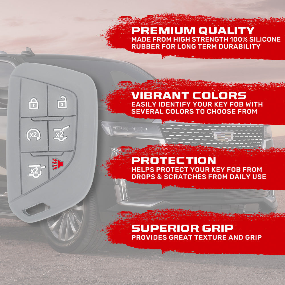 Cadillac 21-26 Escalade 100% Silicone Rubber Key Fob Cover Premium Quality - Multiple Colors RECON Cadillac 21-26 Escalade 100% Silicone Rubber Key Fob Cover Premium Quality - Multiple Colors Cadillac 21-26 Escalade 100% Silicone Rubber Key Fob Cover Premium Quality - Multiple Colors Cadillac 21-26 Escalade 100% Silicone Rubber Key Fob Cover Premium Quality - Multiple Colors Cadillac 21-26 Escalade 100% Silicone Rubber Key Fob Cover Premium Quality - Multiple Colors