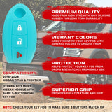 Nissan 16-26 Titan & Frontier 1-Piece 100% Silicone Rubber 3-Button & 4-Button Key Fob Cover - Multiple Colors