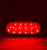 Red Oval 6" Universal 2-Pc LED Cargo Trailer Lights (Red Running Lights, Brake Lights & Turn Signals) 4-Wire Pin System