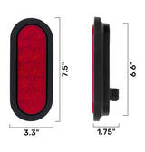 Red Oval 6" Universal 2-Pc LED Cargo Trailer Lights (Red Running Lights, Brake Lights & Turn Signals) 4-Wire Pin System