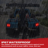 Red Oval 6" Universal 2-Pc LED Cargo Trailer Lights (Red Running Lights, Brake Lights & Turn Signals) 4-Wire Pin System