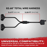 Red Oval 6" Universal 2-Pc LED Cargo Trailer Lights (Red Running Lights, Brake Lights & Turn Signals) 4-Wire Pin System