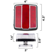 Red Magnetic 2-Pc Universal LED Trailer Lights (Red Running Lights, Brake Lights & Turn Signals) 7-Pin Plug