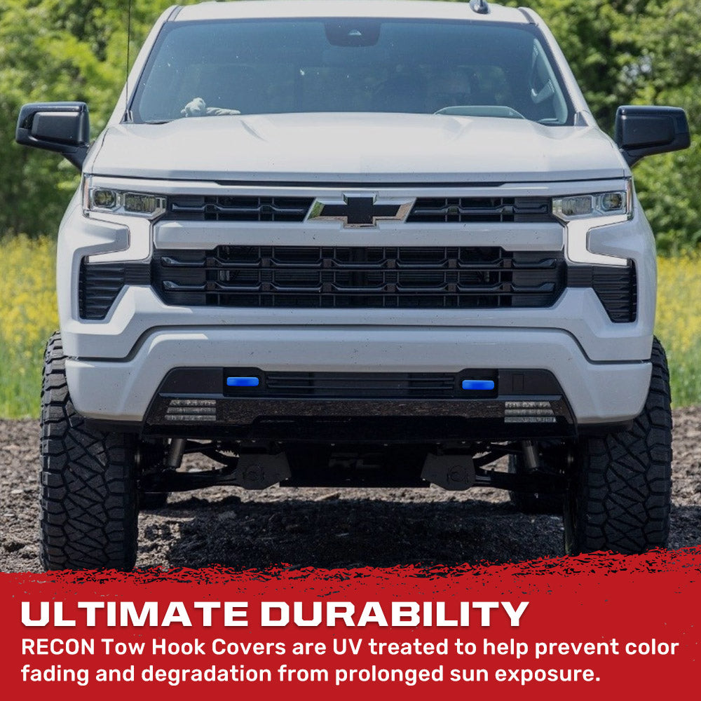 Chevy 20-26 Silverado 2500/3500 Tow Hook Covers 2-Piece Set of Silicone Covers Standard & LED Options - Multiple Colors