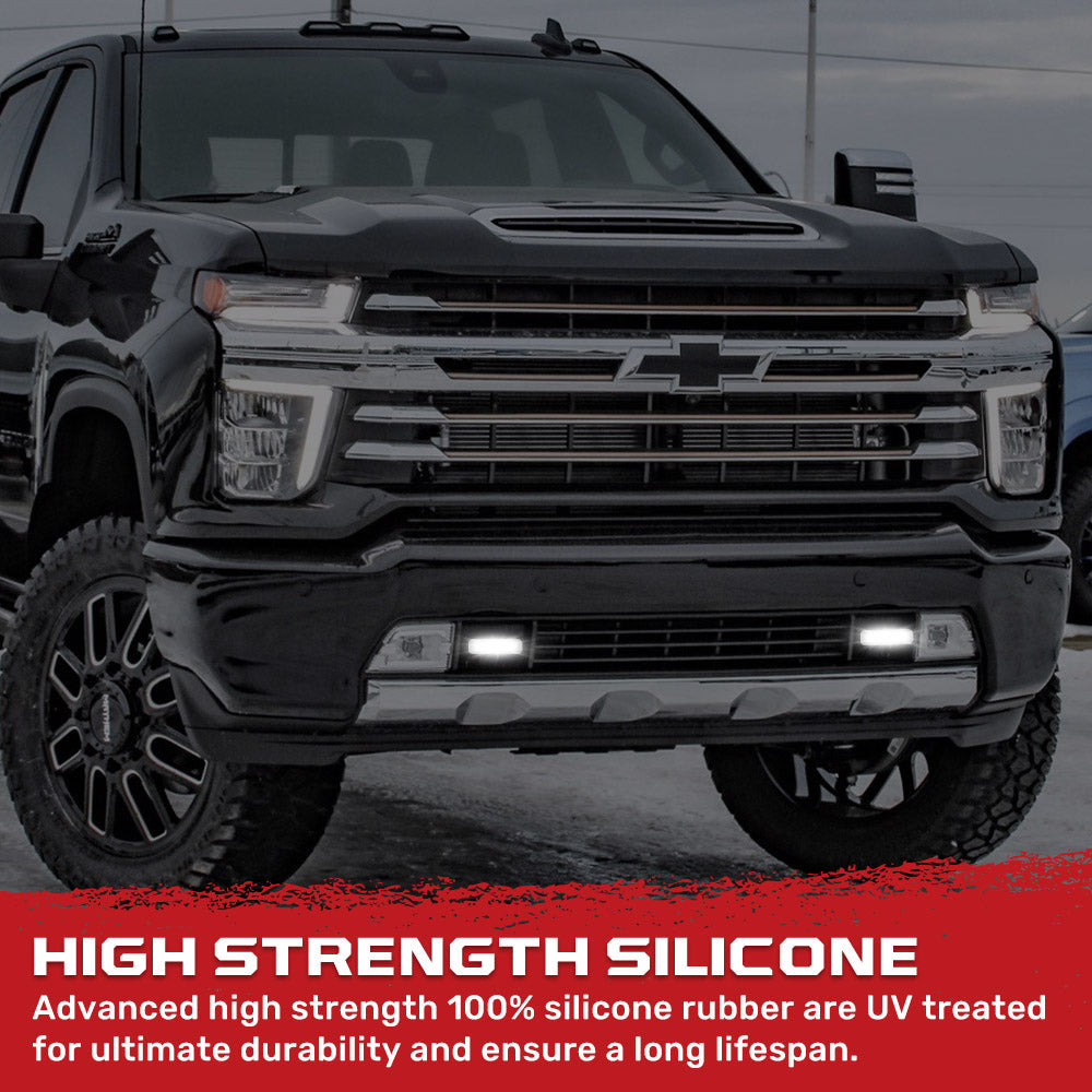 Chevy 20-26 Silverado 2500/3500 Tow Hook Covers 2-Piece Set of Silicone Covers Standard & LED Options - Multiple Colors