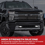 Chevy 20-26 Silverado 2500/3500 Tow Hook Covers 2-Piece Set of Silicone Covers Standard & LED Options - Multiple Colors