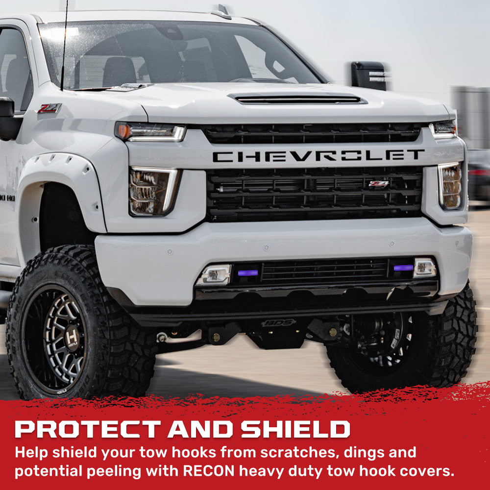 Chevy 20-26 Silverado 2500/3500 Tow Hook Covers 2-Piece Set of Silicone Covers Standard & LED Options - Multiple Colors