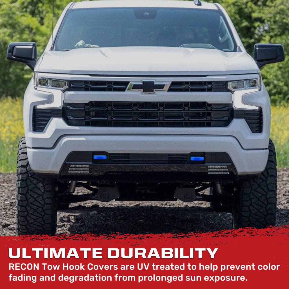 Chevy 20-26 Silverado 1500 Tow Hook Covers 2-Piece Set of Silicone Covers Standard & LED Options - Multiple Colors