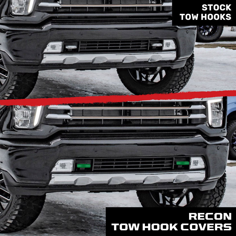 Chevy 20-26 Silverado 1500 Tow Hook Covers 2-Piece Set of Silicone Covers Standard & LED Options - Multiple Colors