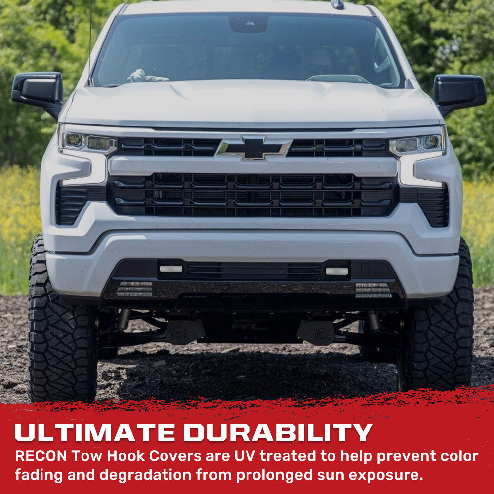 Chevy 20-26 Silverado 1500 Tow Hook Covers 2-Piece Set of Silicone Covers Standard & LED Options - Multiple Colors