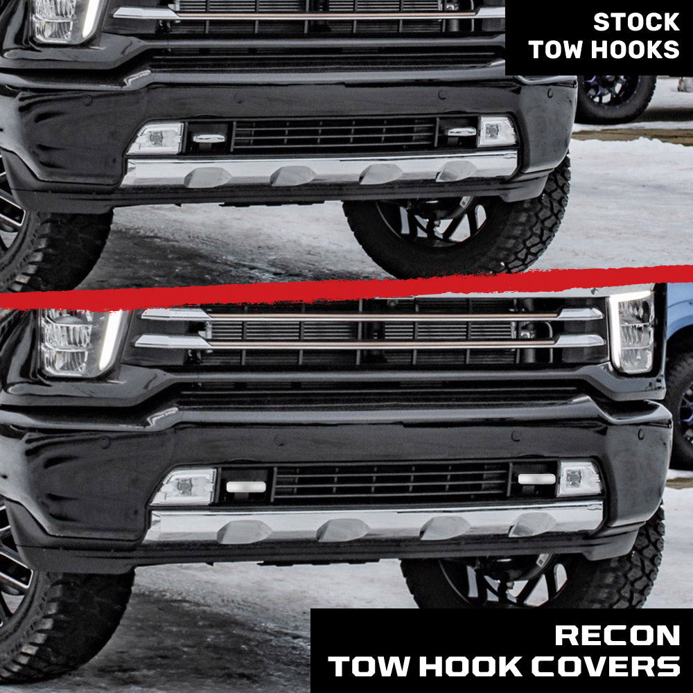 Chevy 20-26 Silverado 1500 Tow Hook Covers 2-Piece Set of Silicone Covers Standard & LED Options - Multiple Colors