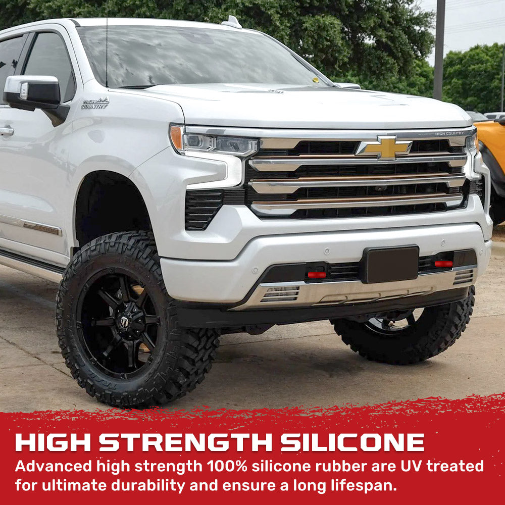 Chevy 20-26 Silverado 1500 Tow Hook Covers 2-Piece Set of Silicone Covers Standard & LED Options - Multiple Colors