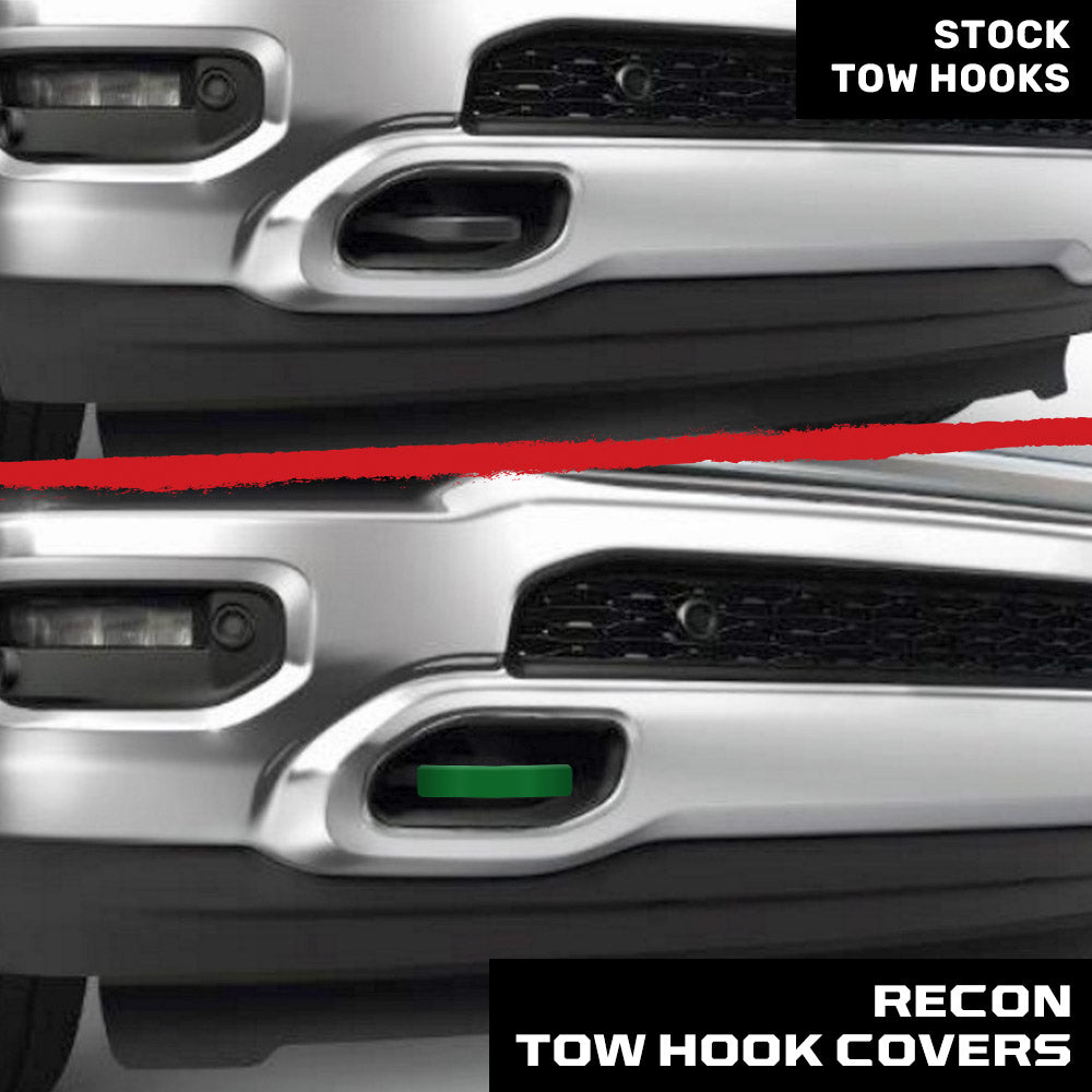 Dodge 19-26 RAM 1500 Tow Hook Covers 2-Piece Set of Silicone Covers Standard & LED Options - Multiple Colors