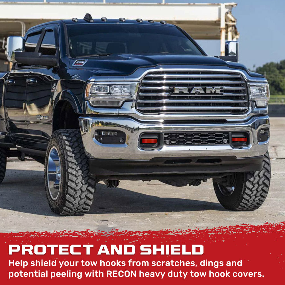 Dodge 19-26 RAM 1500 Tow Hook Covers 2-Piece Set of Silicone Covers Standard & LED Options - Multiple Colors