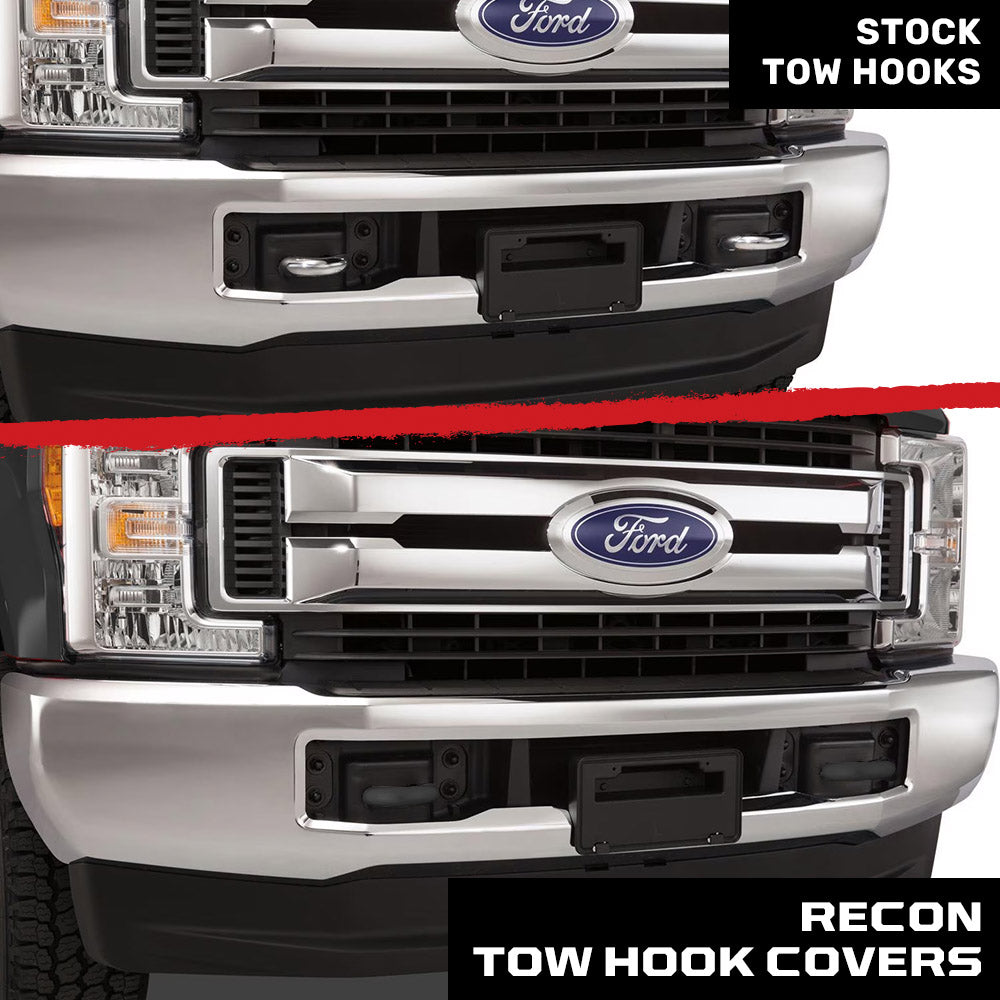 Ford 17-26 Super Duty Tow Hook Covers 2-Piece Set of Silicone Covers Standard & LED Options - Multiple Colors