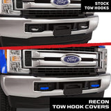 Ford 17-26 Super Duty Tow Hook Covers 2-Piece Set of Silicone Covers Standard & LED Options - Multiple Colors