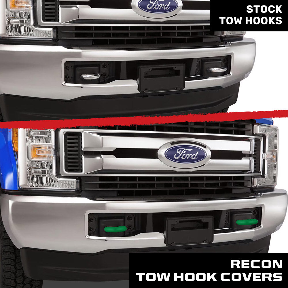 Ford 17-26 Super Duty Tow Hook Covers 2-Piece Set of Silicone Covers Standard & LED Options - Multiple Colors