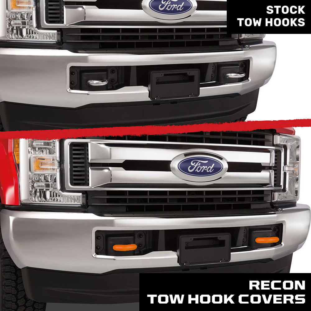 Ford 17-26 Super Duty Tow Hook Covers 2-Piece Set of Silicone Covers Standard & LED Options - Multiple Colors