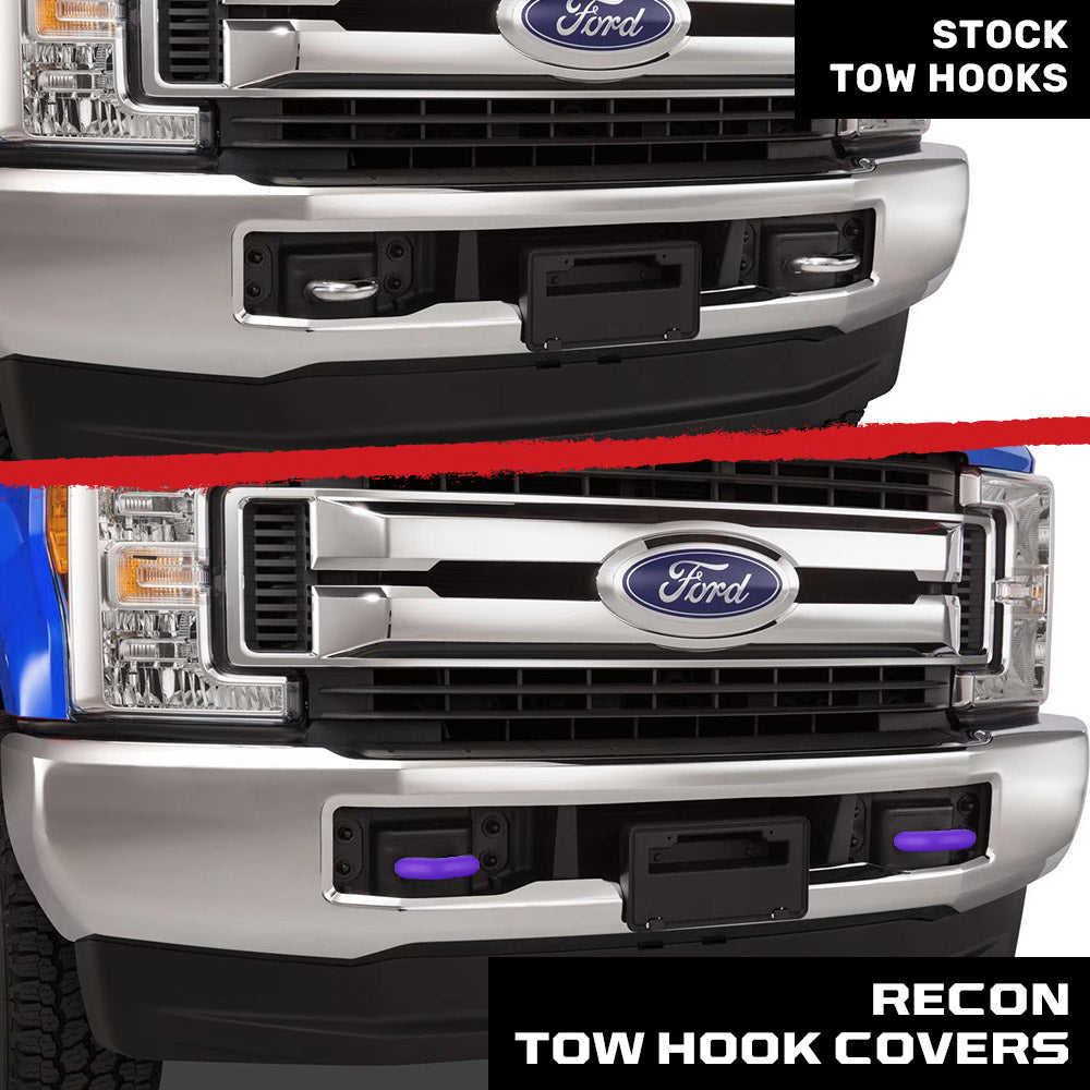Ford 17-26 Super Duty Tow Hook Covers 2-Piece Set of Silicone Covers Standard & LED Options - Multiple Colors