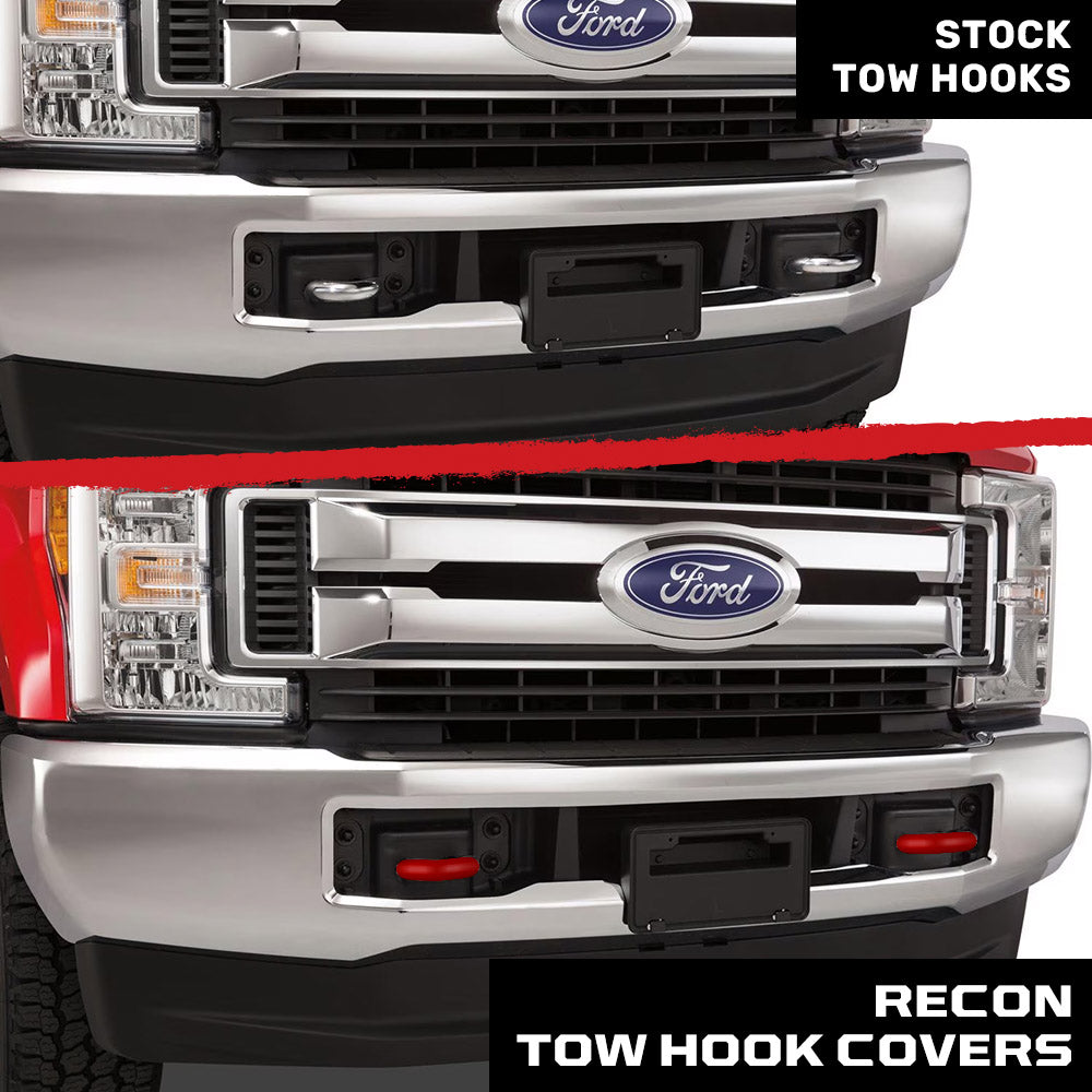 Ford 17-26 Super Duty Tow Hook Covers 2-Piece Set of Silicone Covers Standard & LED Options - Multiple Colors