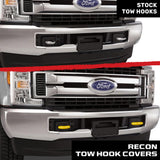 Ford 17-26 Super Duty Tow Hook Covers 2-Piece Set of Silicone Covers Standard & LED Options - Multiple Colors