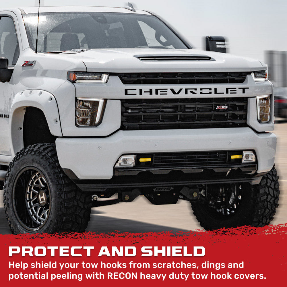 Chevy 20-26 Silverado 2500/3500 Tow Hook Covers 2-Piece Set of Silicone Covers Standard & LED Options - Multiple Colors
